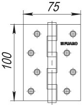 Петля Fuaro (Фуаро) универсальная IN4400U BL (4BB 100x75x2,5)